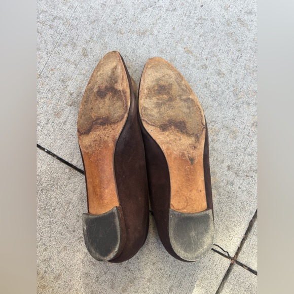 Manolo Blahnik Dark Brown Flats with Fur Accent size 37/6.5 - Picture 5 of 5